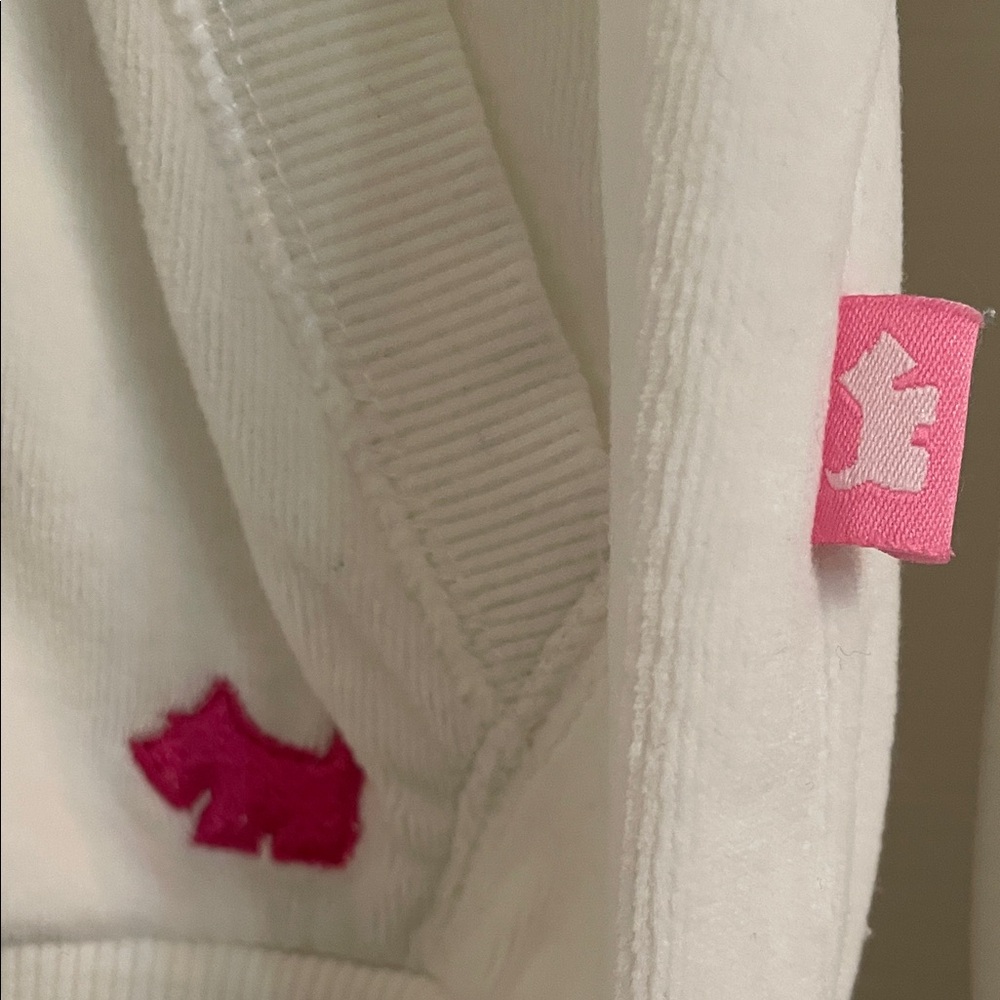 ✨Y2K✨JOSHUA PERETS 🎀 Zip Hoodie White Pink Logo - Size M - Picture 6 of 9